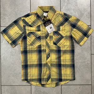 VINTAGE NWT Rustler Wrangler Size M Shirt Western Cowboy Pearl Snap Plaid